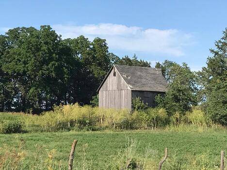 An old barn on a farm property