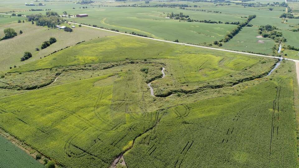 Aerial view of a Union County auction property for sale.