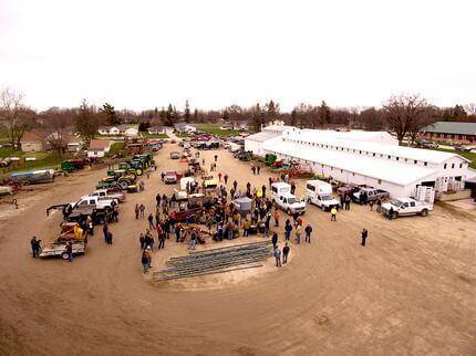 A photo of people attending a consignment auction.