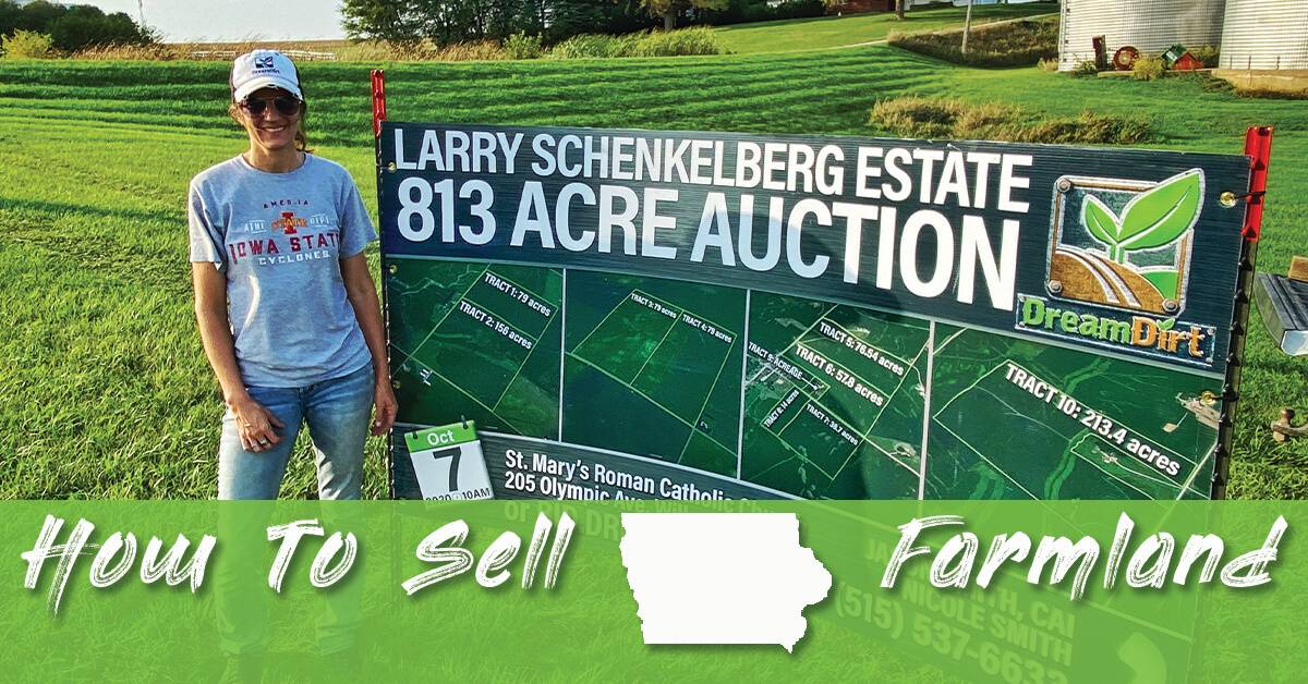 farmland agent with auction sign