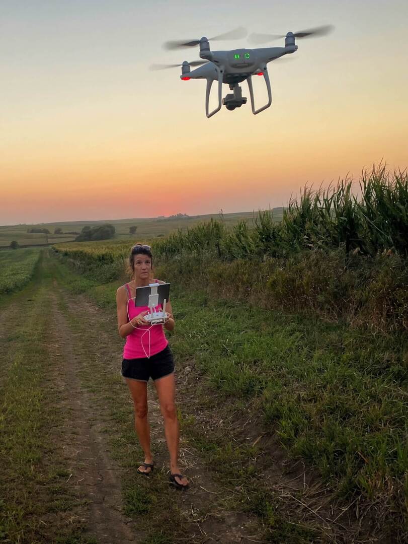 iowa land auction company drone flying