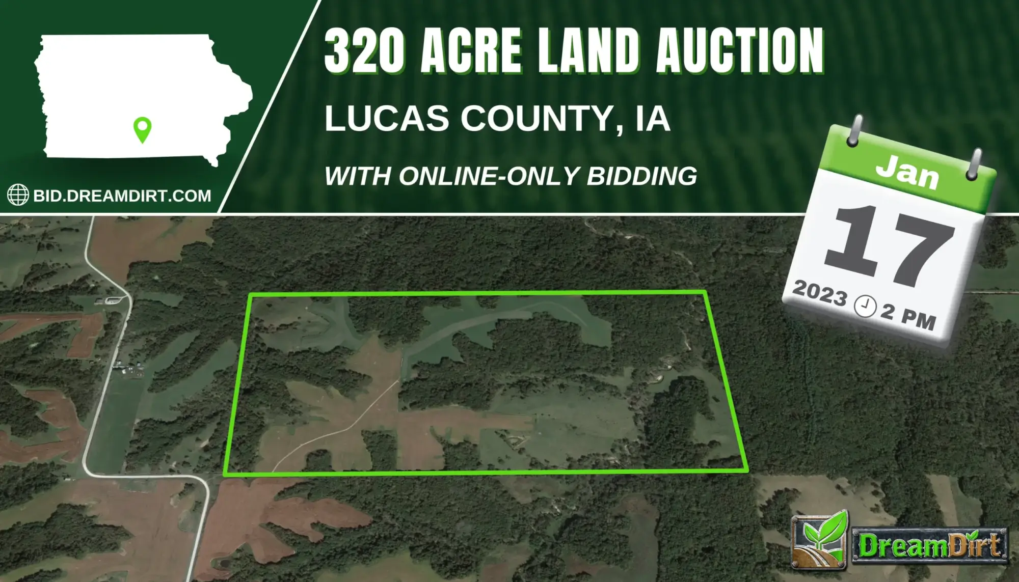 farmland auction sign