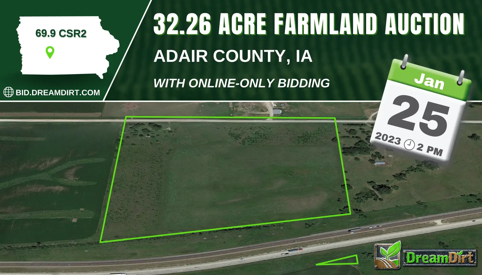 farmland auction sign