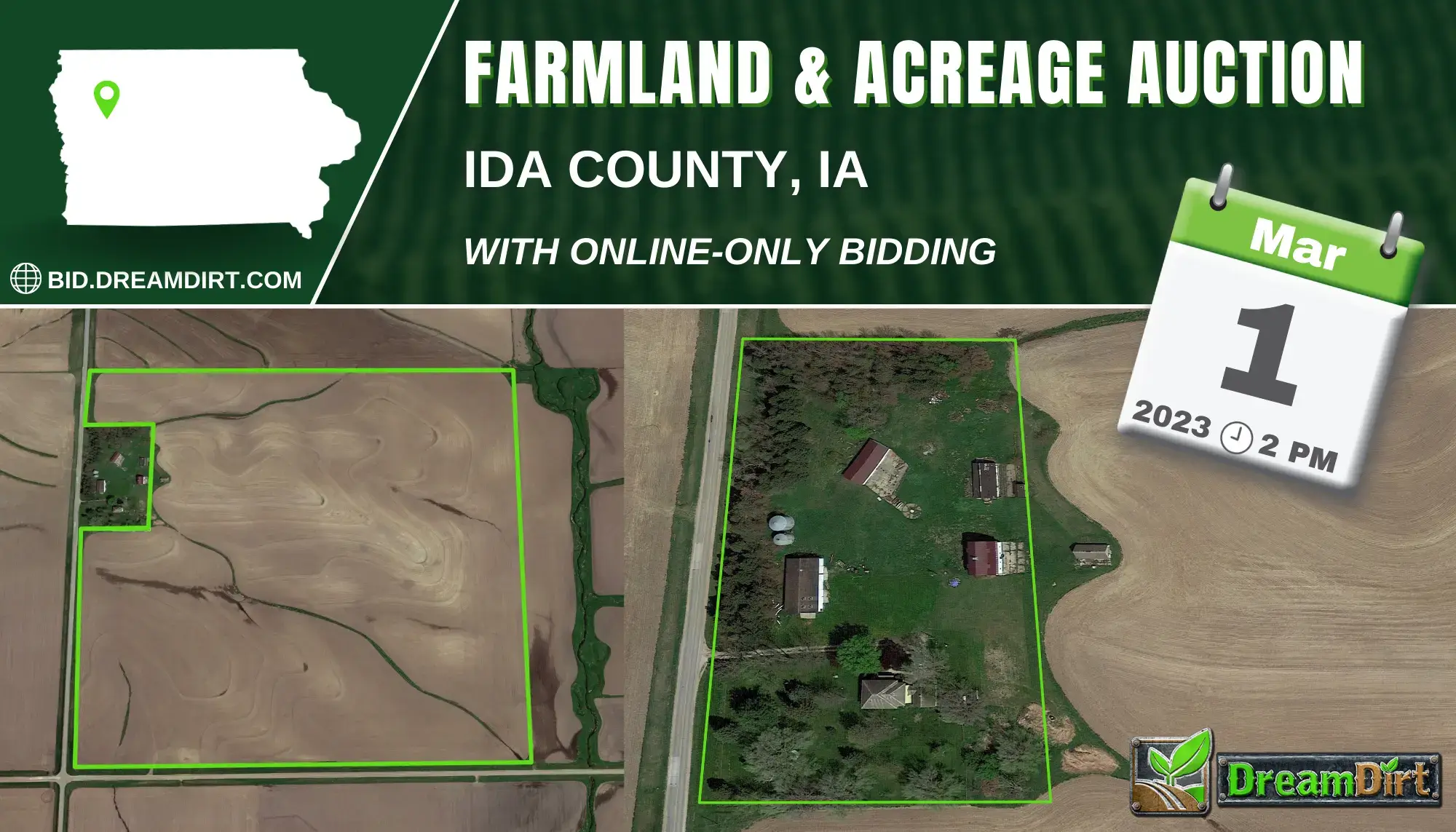 farmland auction sign