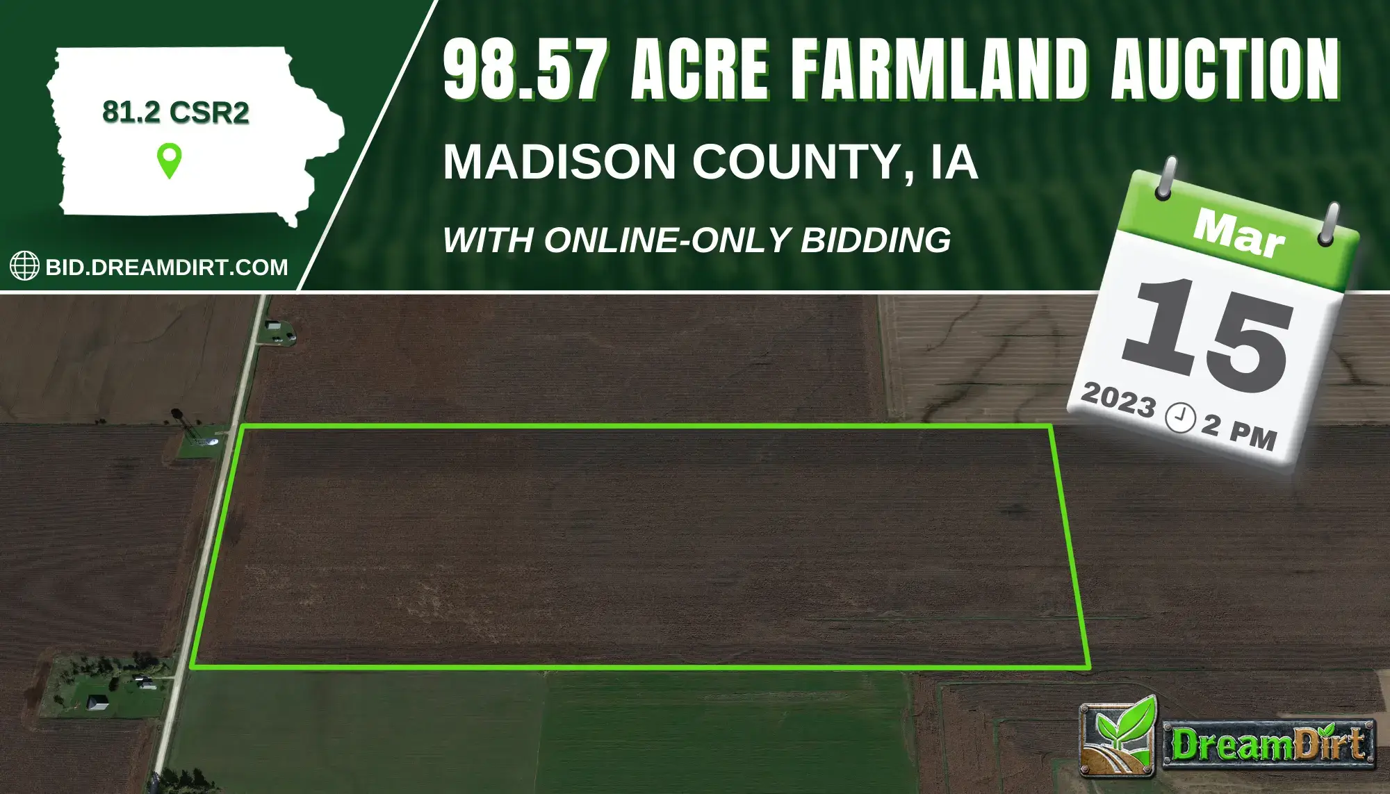 farmland auction sign