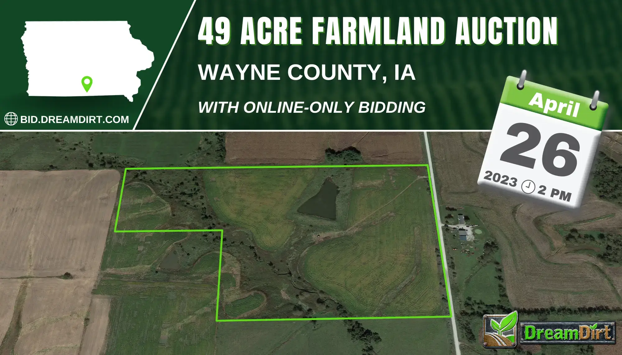 farmland auction sign