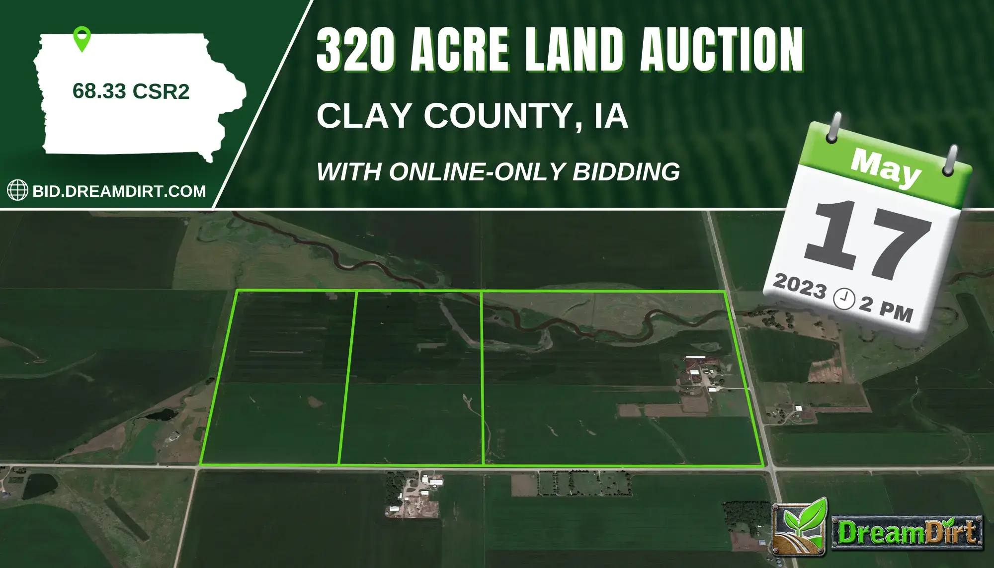 farmland auction sign
