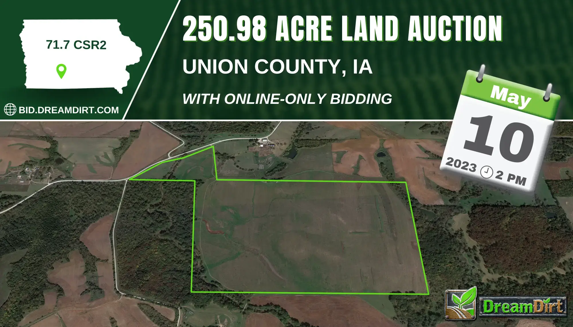 farmland auction sign