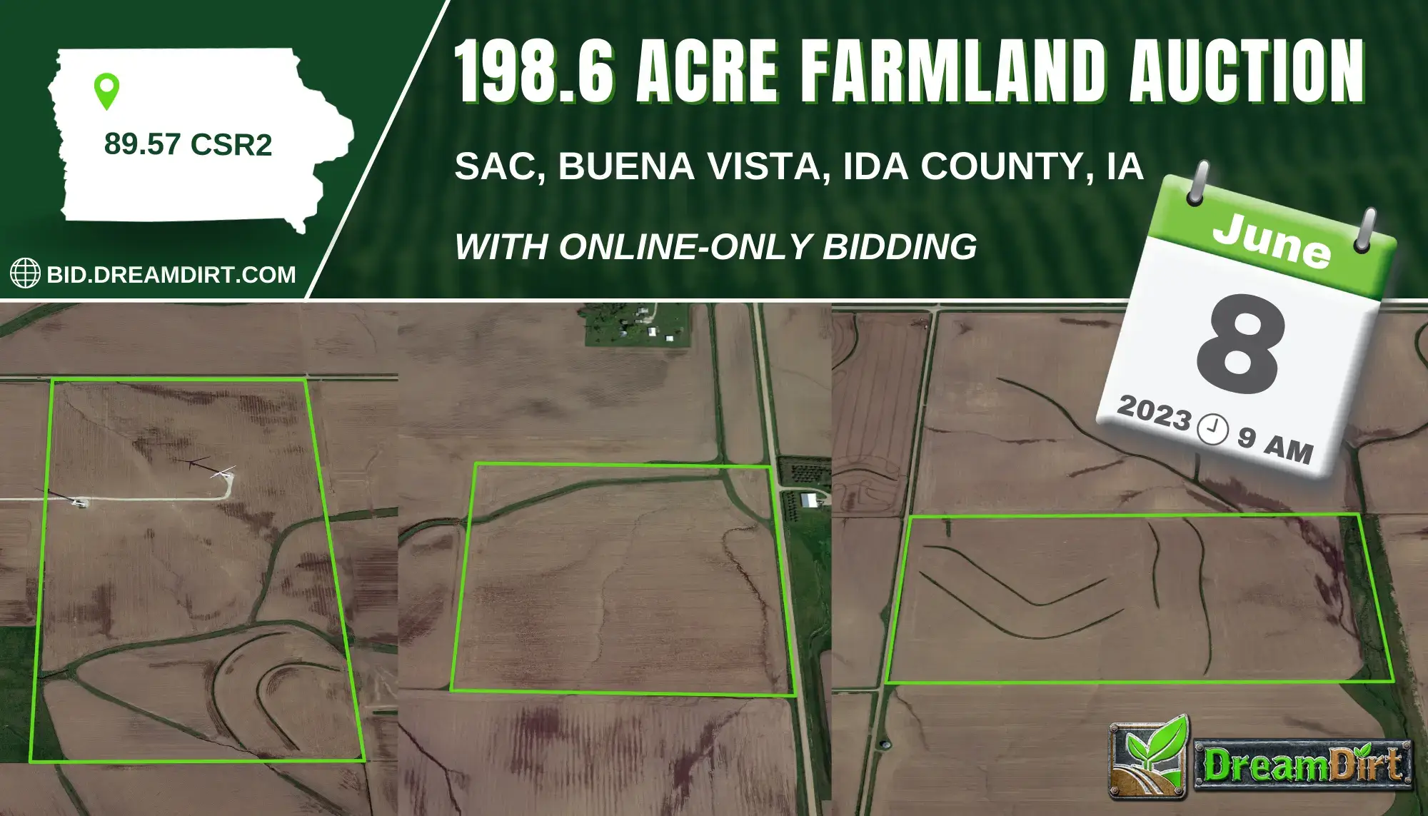 farmland auction sign