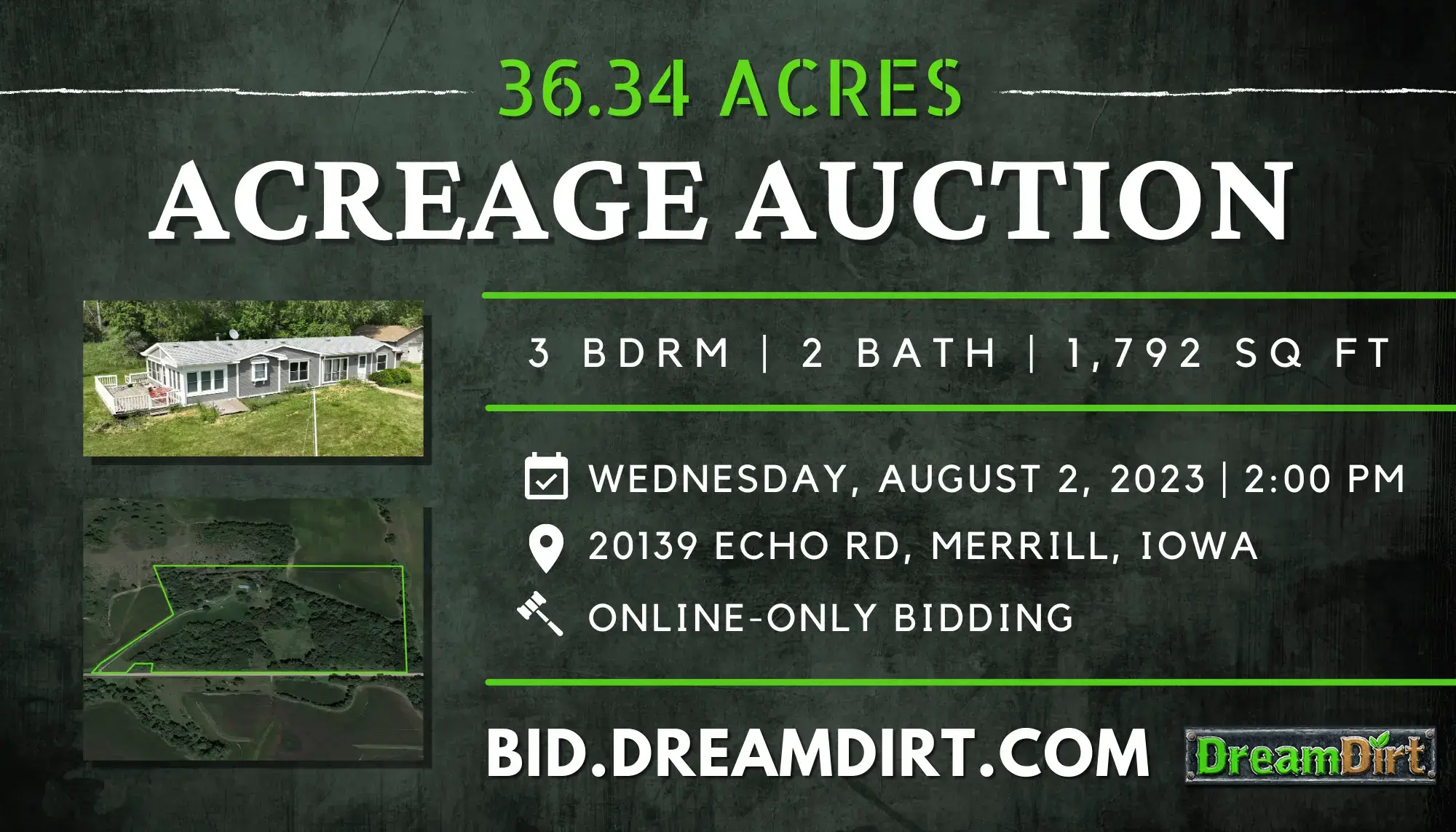 farmland auction sign