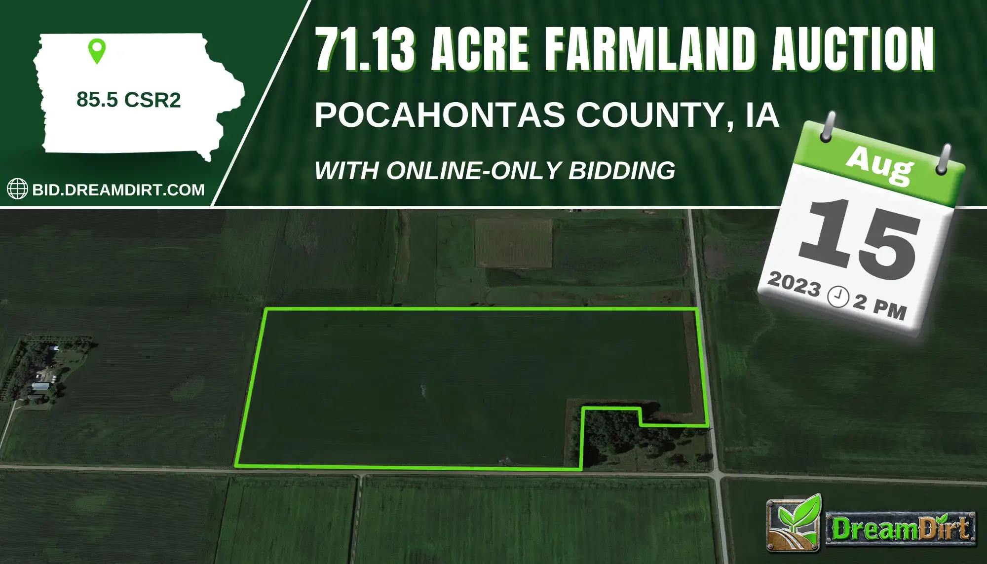 farmland auction sign