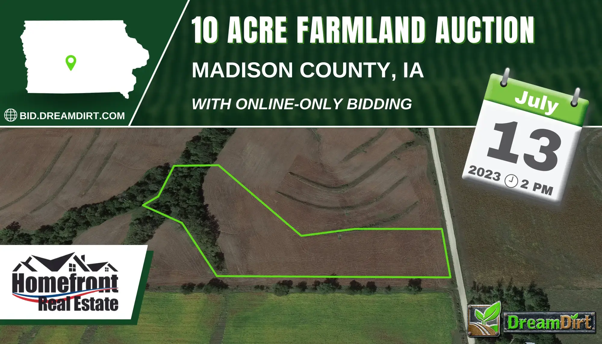 farmland auction sign