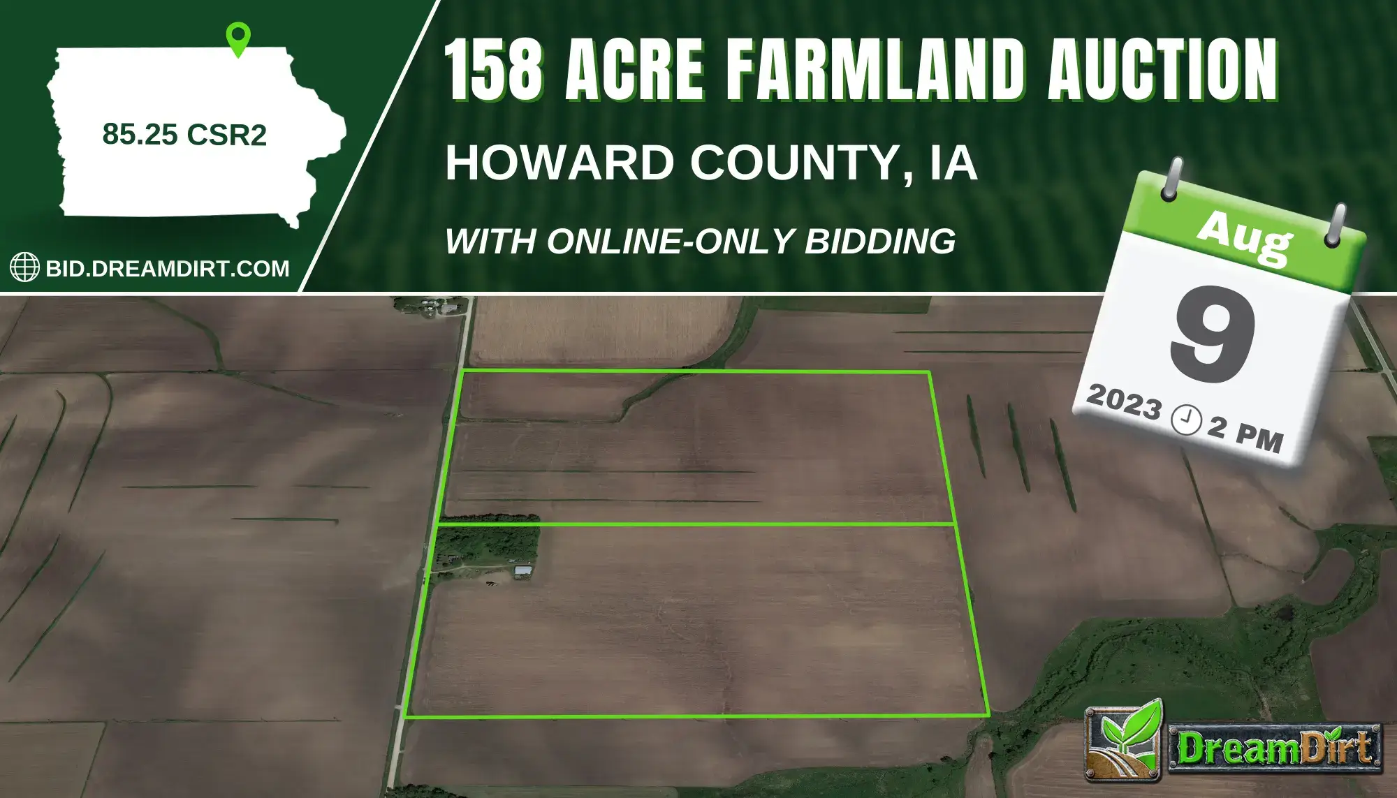 farmland auction sign