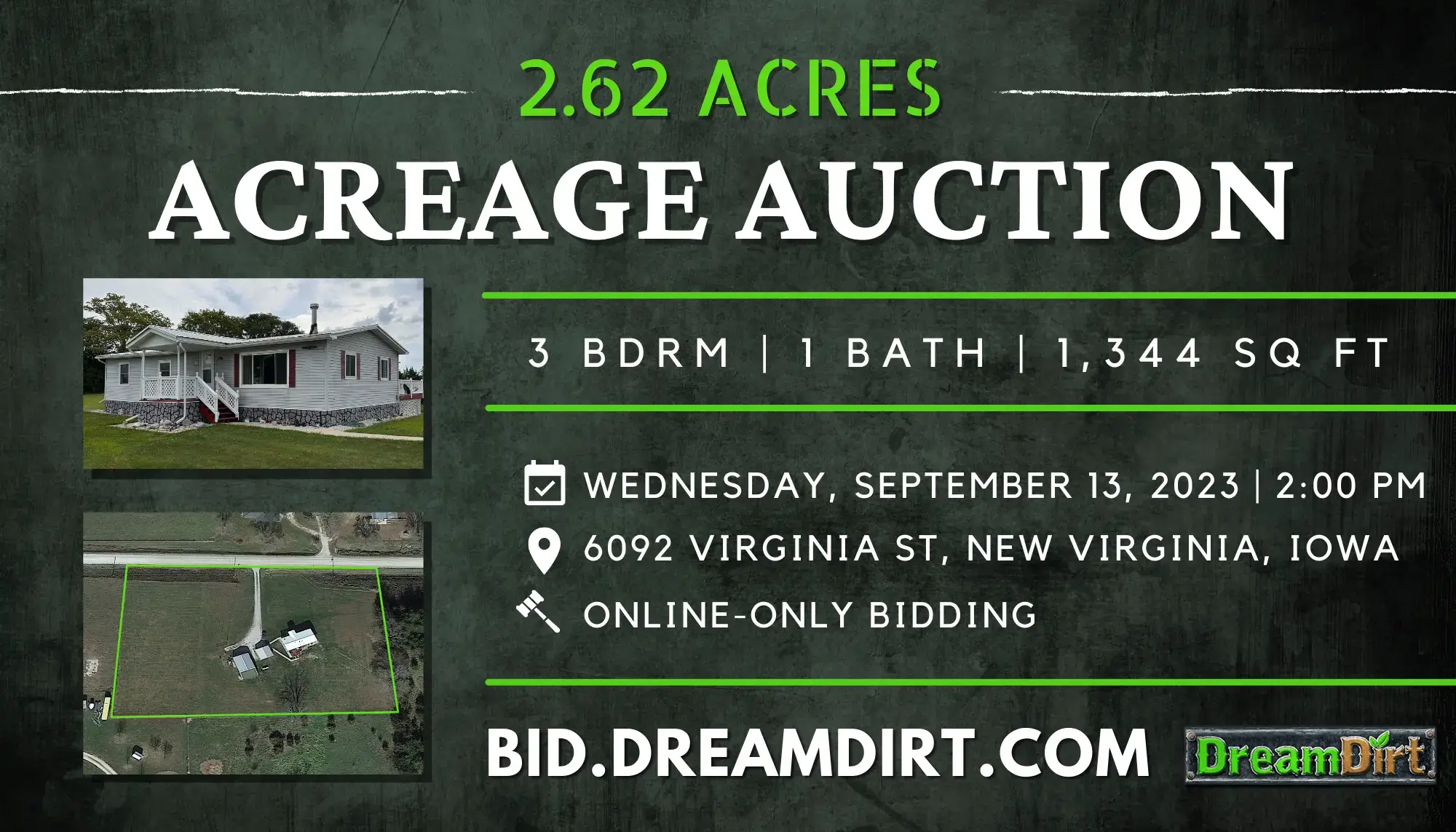 farmland auction sign