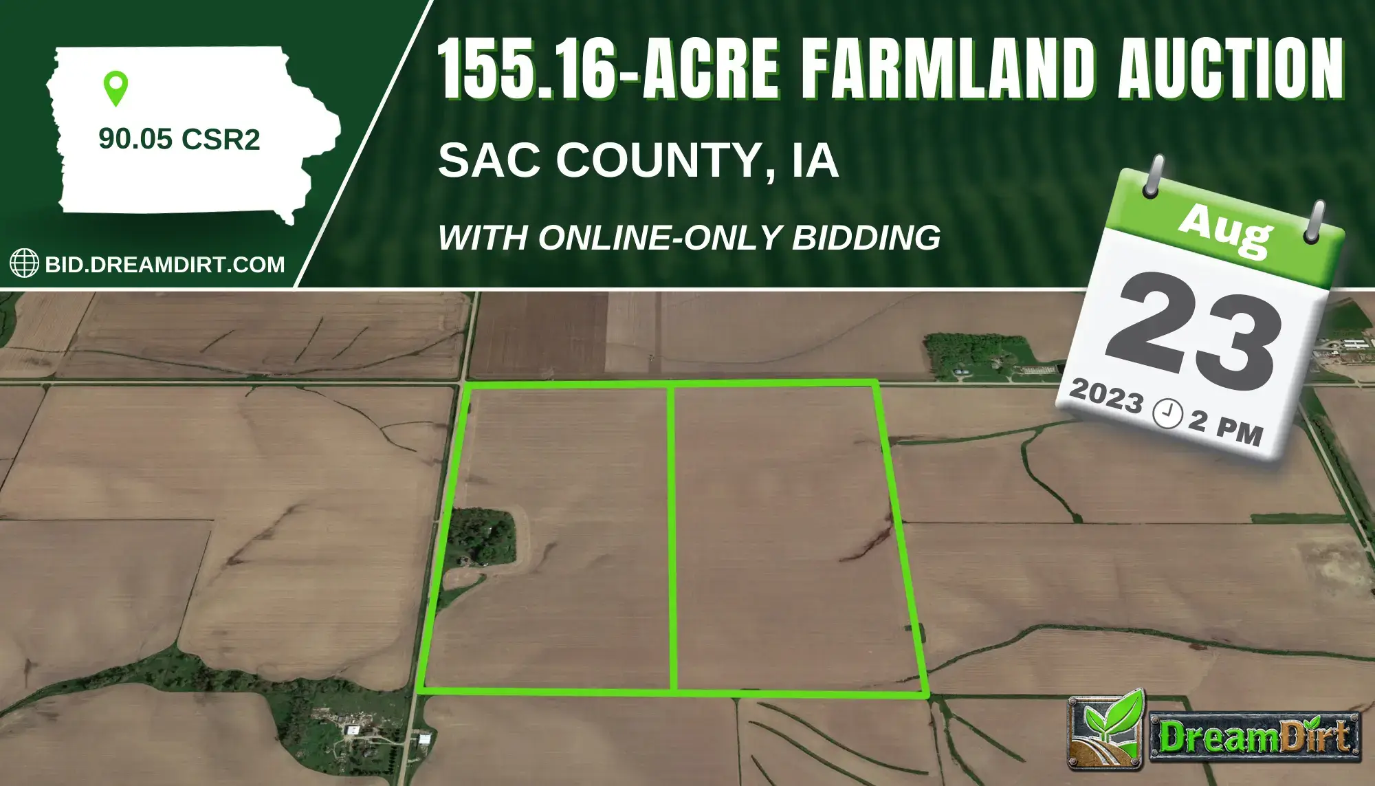 farmland auction sign