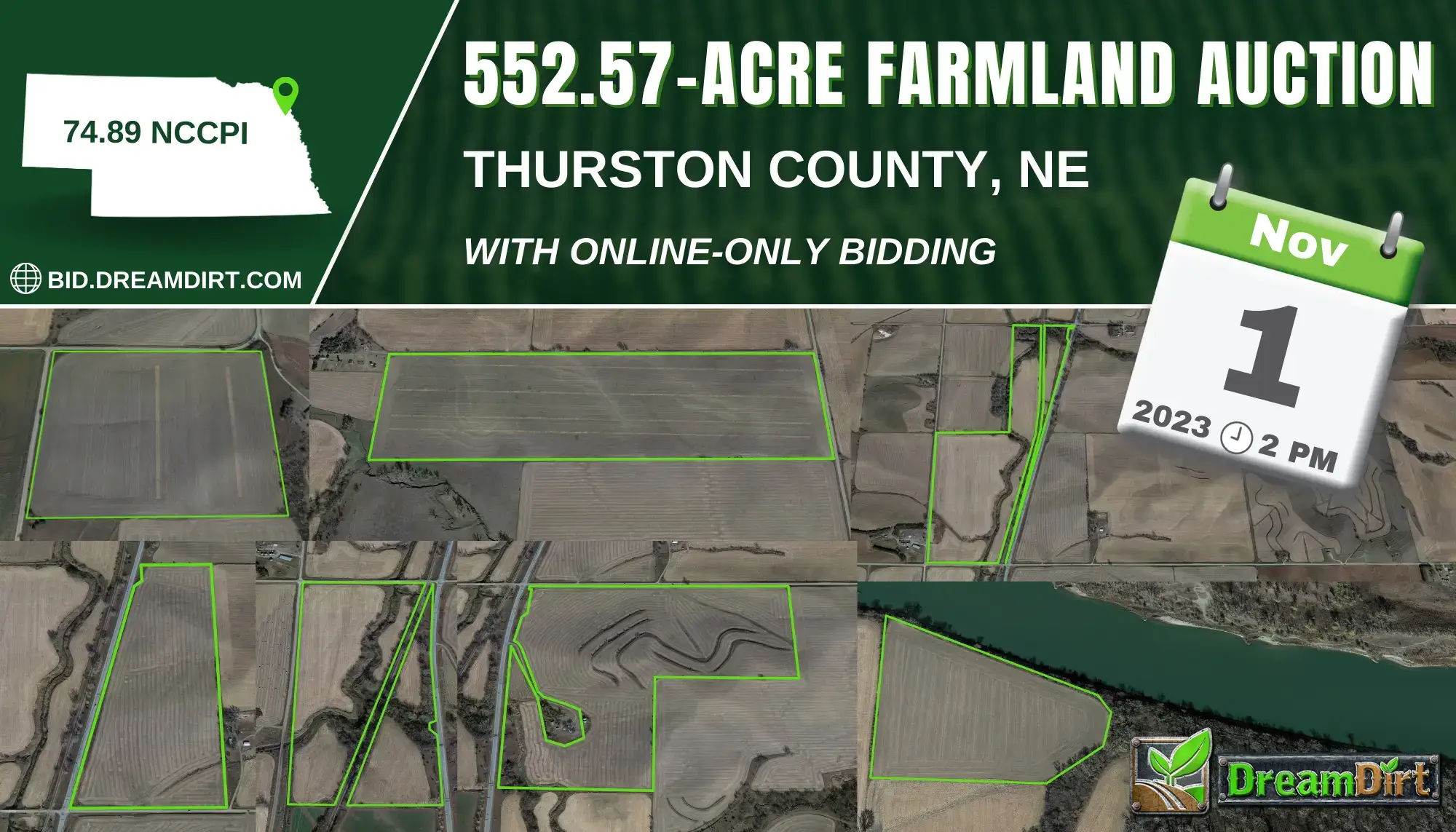 farmland auction sign