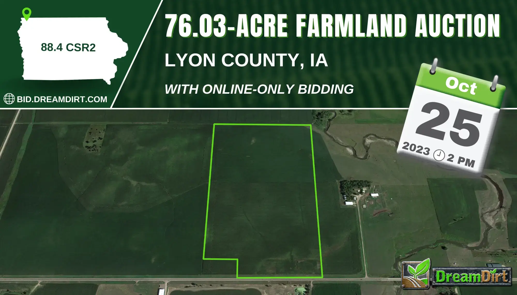 farmland auction sign