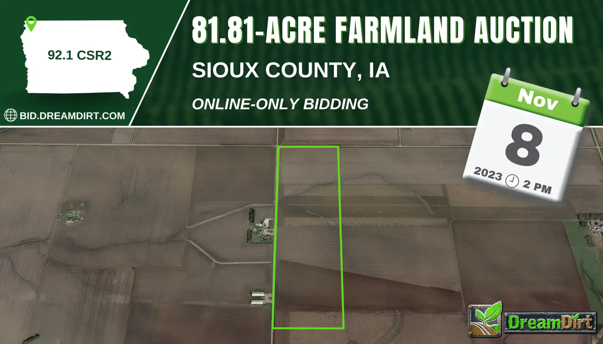 farmland auction sign