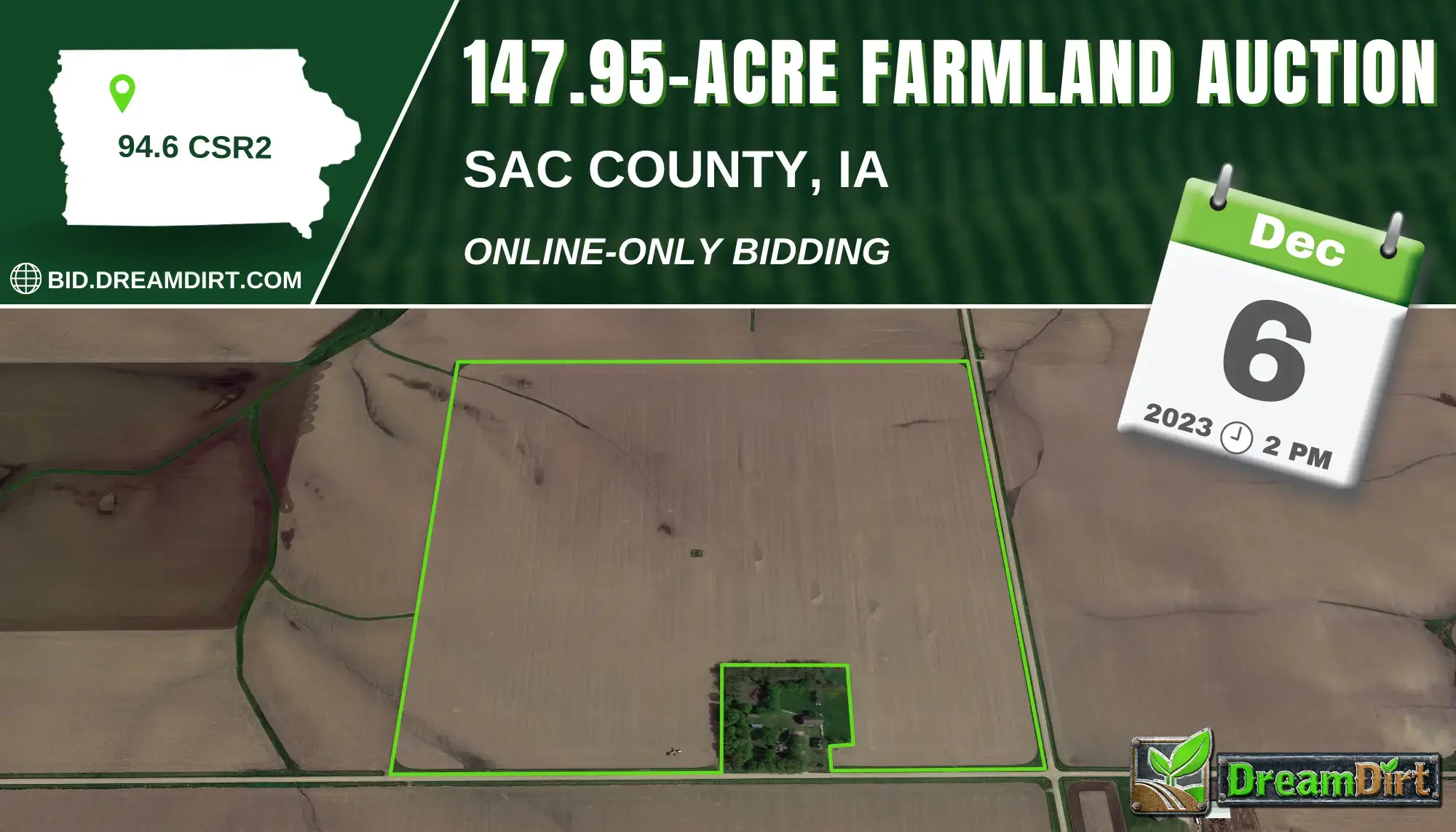 farmland auction sign