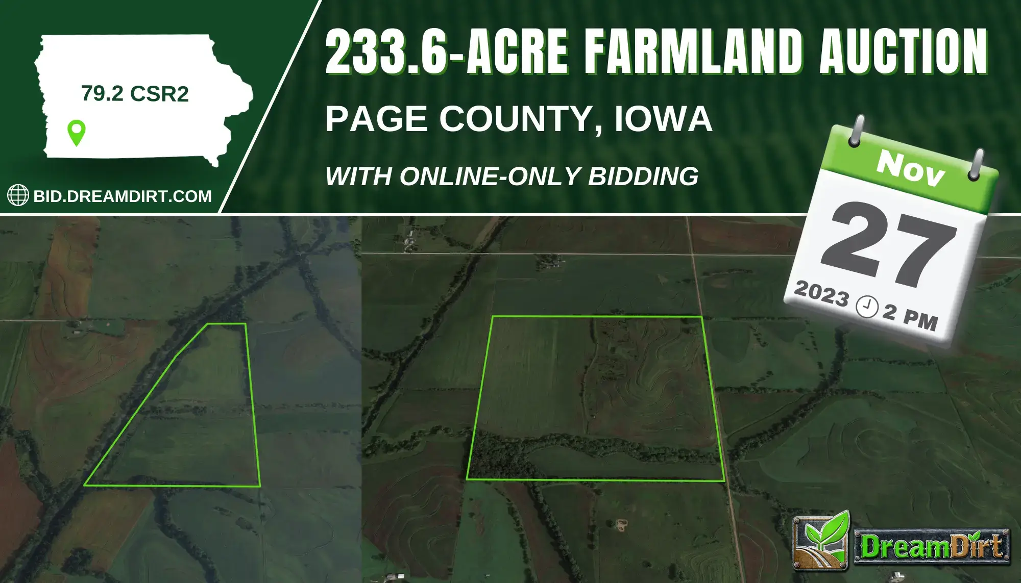 farmland auction sign